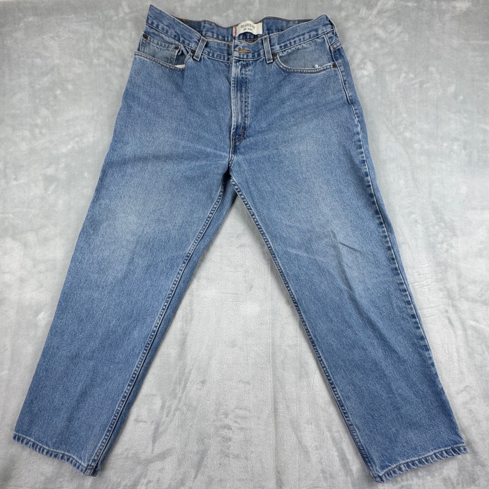 Vintage Levi's 550 Relaxed Fit Jeans Mens Light Wash Denim Y2K 38x30